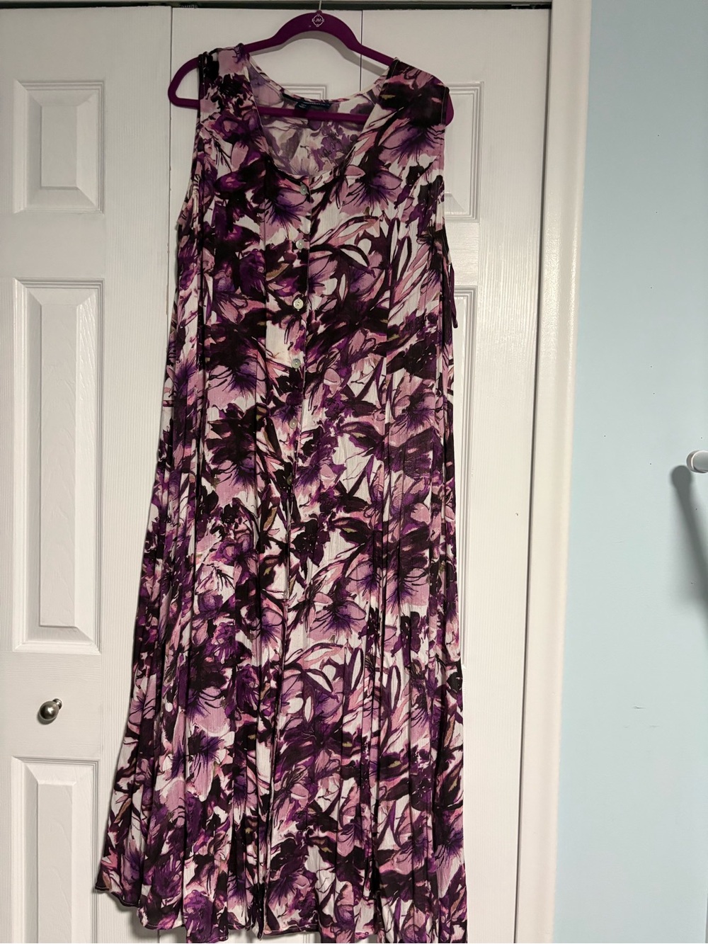 Denim 24/7 Purple Floral Maxi Dress Size 22/24